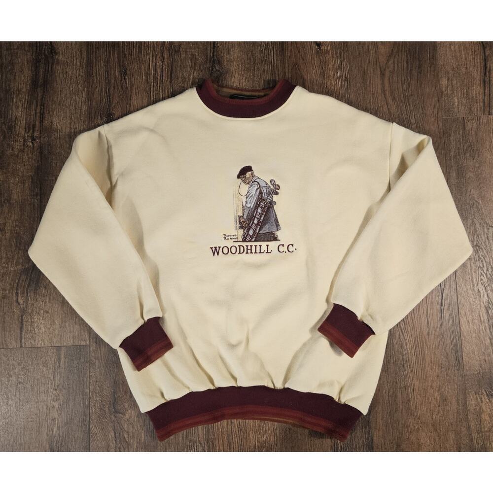 Vintage St Andrews Golf Norman Rockwell "The Gossips" Sweatshirt Mens XL Grandpa